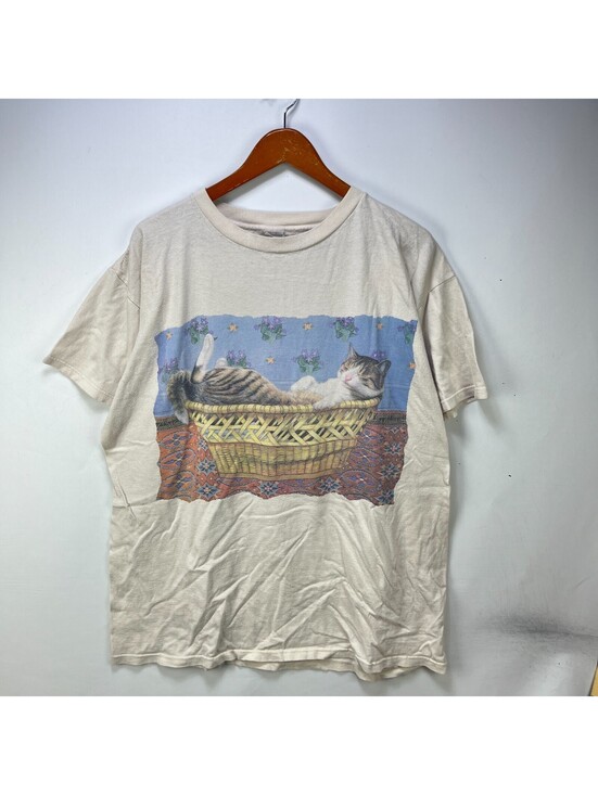 vintage Other - Vintage Cat Art Animal Art Domestic Shorthair T Shirt XL